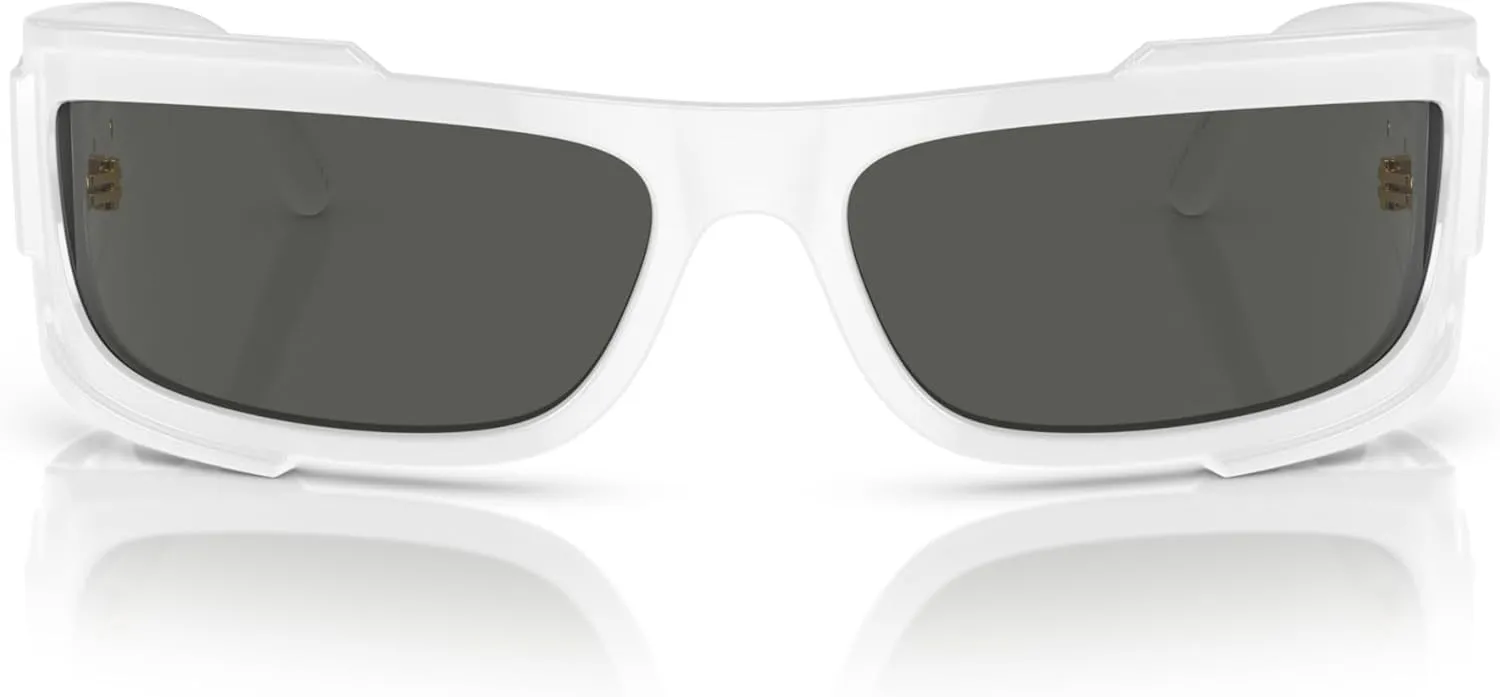 Versace Man Sunglasses White Frame, Dark Grey Lenses, 67MM