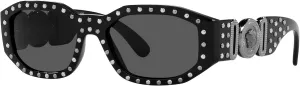 Versace Unisex Sunglasses Black Frame, Dark Grey Lenses, 53MM