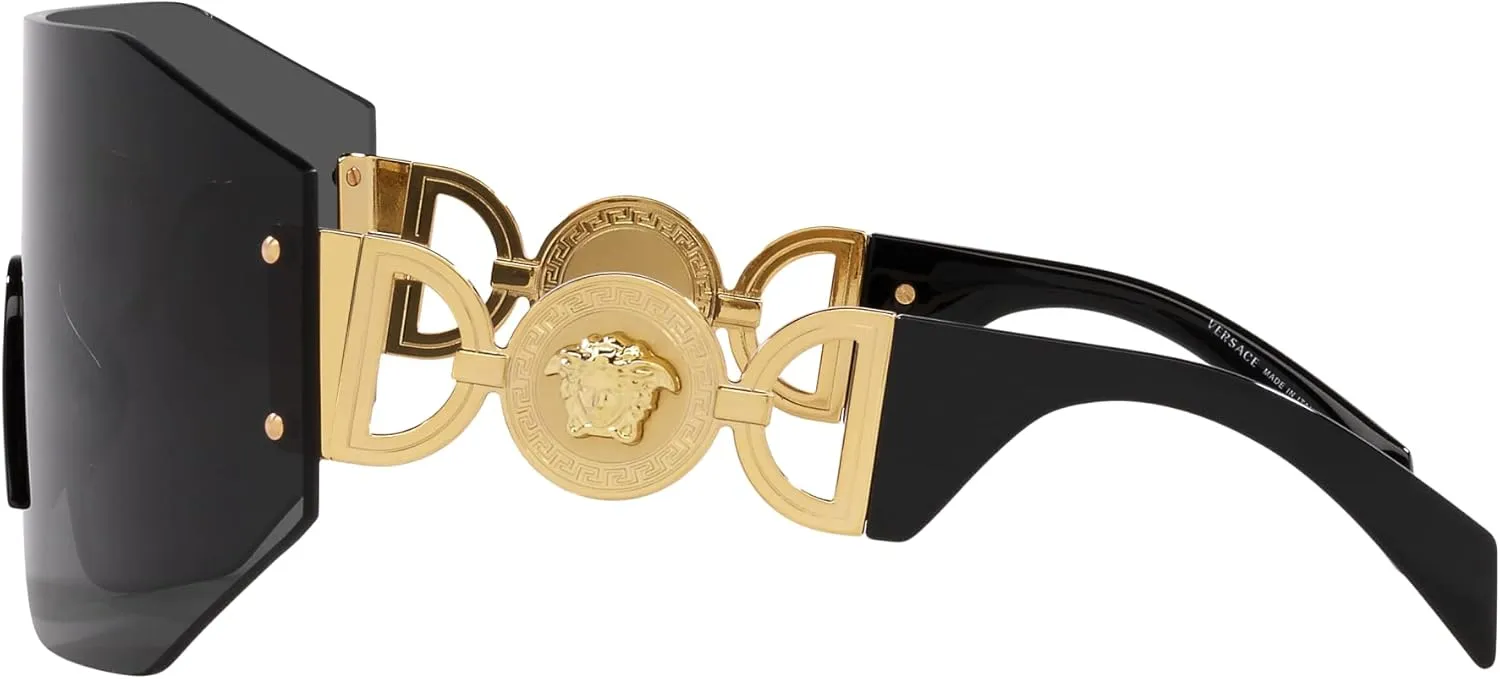 Versace Unisex Sunglasses Grey Mirror Silver Frame, Grey Mirror Silver Lenses, 0MM