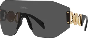 Versace Unisex Sunglasses Grey Mirror Silver Frame, Grey Mirror Silver Lenses, 0MM