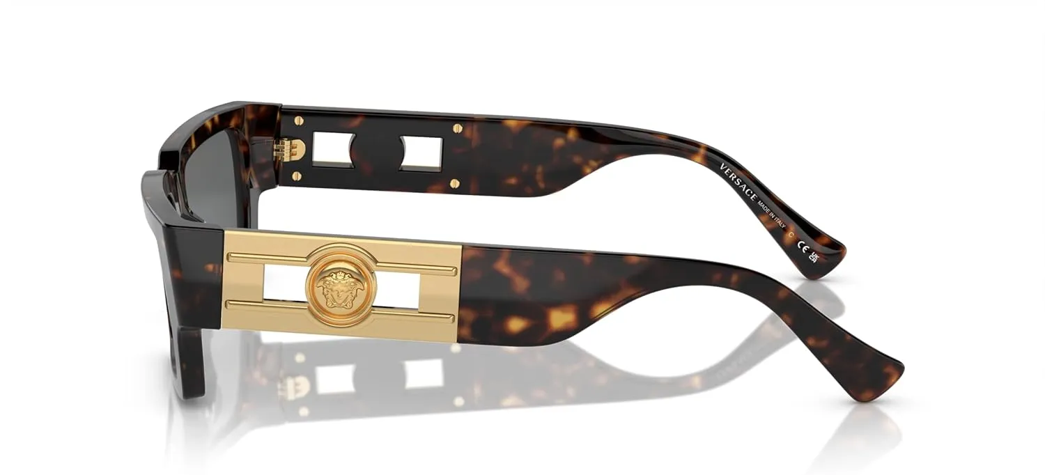 Versace Unisex Sunglasses Havana Frame, Dark Grey Lenses, 54MM