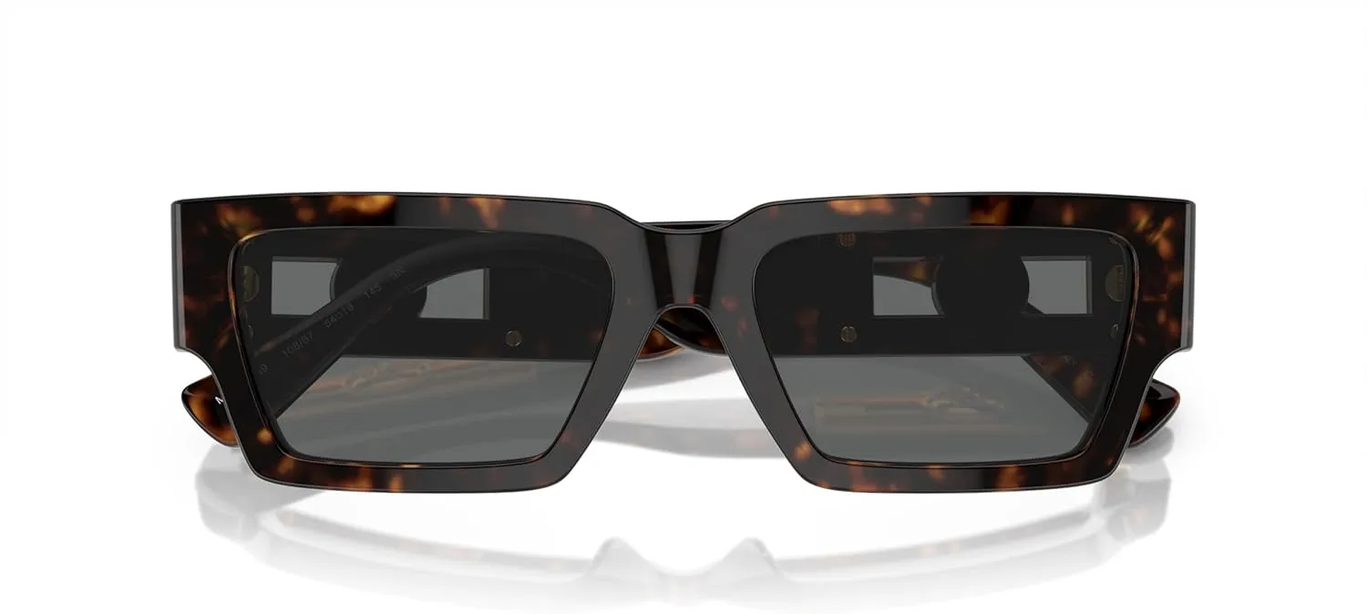 Versace Unisex Sunglasses Havana Frame, Dark Grey Lenses, 54MM