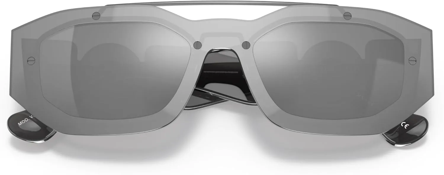 Versace Unisex Sunglasses Transparent Dark Grey Frame, Dark Grey Lenses, 51MM