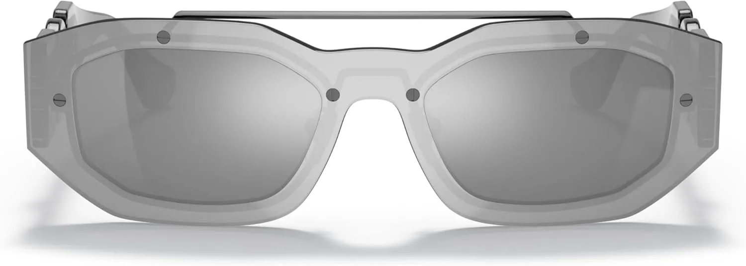 Versace Unisex Sunglasses Transparent Dark Grey Frame, Dark Grey Lenses, 51MM