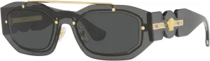 Versace Unisex Sunglasses Transparent Dark Grey Frame, Dark Grey Lenses, 51MM
