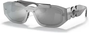 Versace Unisex Sunglasses Transparent Dark Grey Frame, Dark Grey Lenses, 51MM