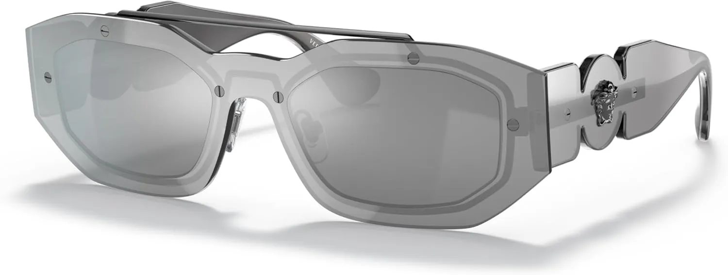 Versace Unisex Sunglasses Transparent Dark Grey Frame, Dark Grey Lenses, 51MM