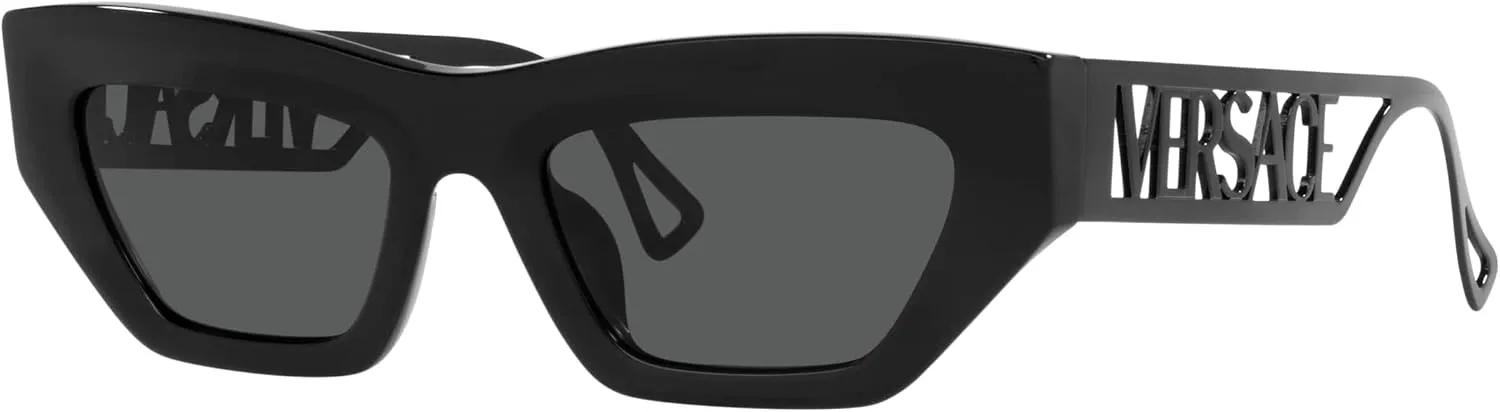 Versace Woman Sunglasses Black Frame, Dark Grey Lenses, 53MM