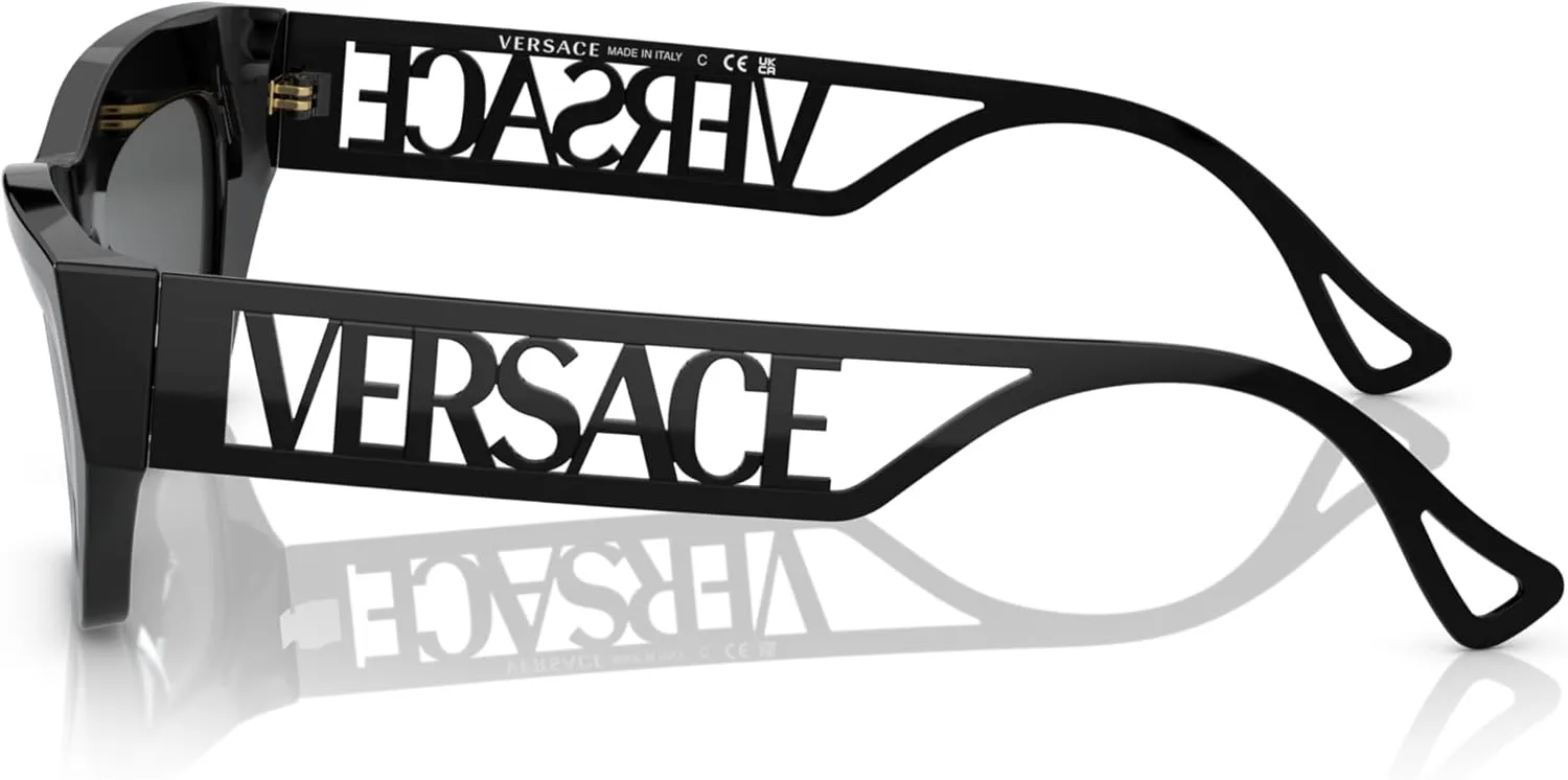 Versace Woman Sunglasses Black Frame, Dark Grey Lenses, 53MM