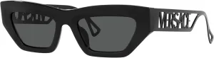 Versace Woman Sunglasses Black Frame, Dark Grey Lenses, 53MM