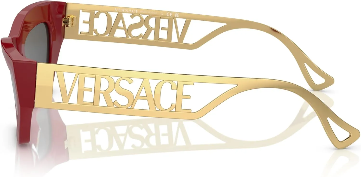 Versace Woman Sunglasses Black Frame, Dark Grey Lenses, 53MM
