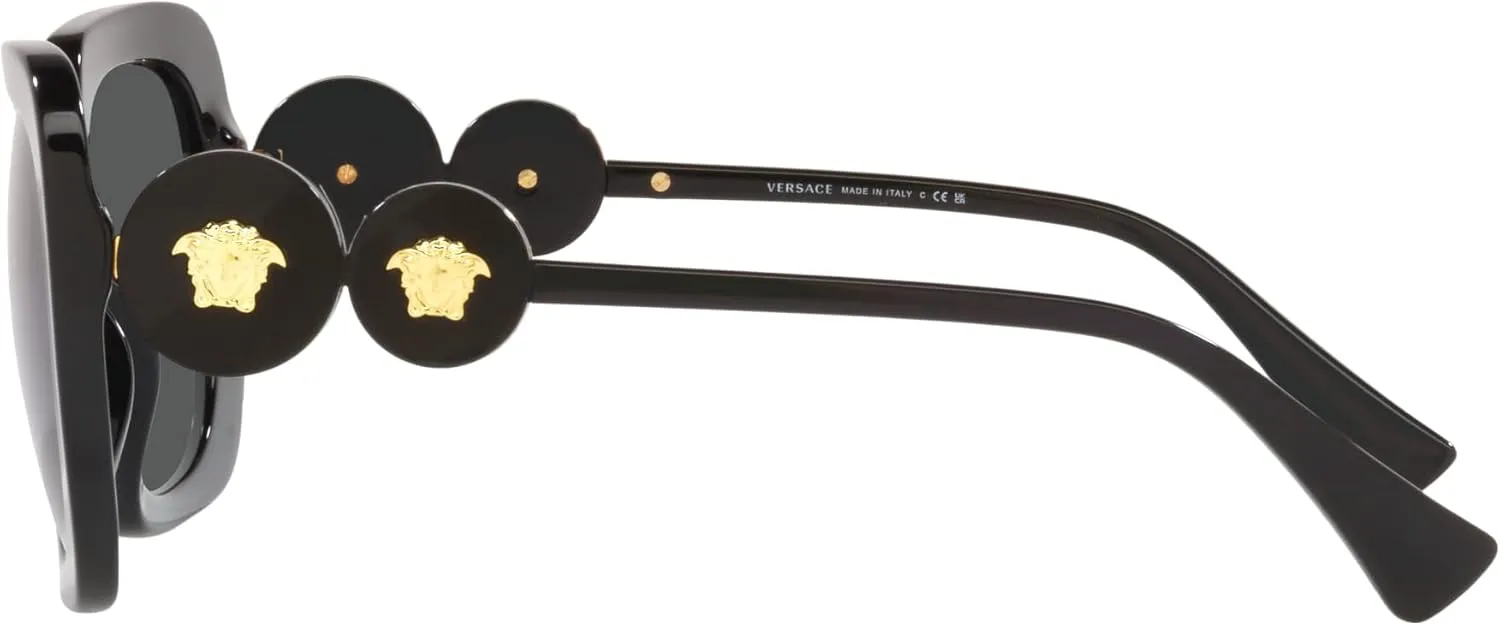 Versace Woman Sunglasses Black Frame, Dark Grey Lenses, 54MM