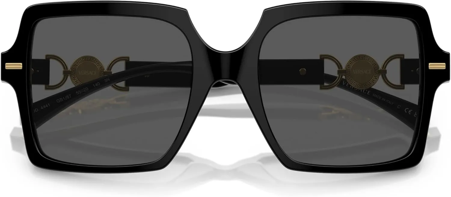 Versace Woman Sunglasses Black Frame, Dark Grey Lenses, 55MM