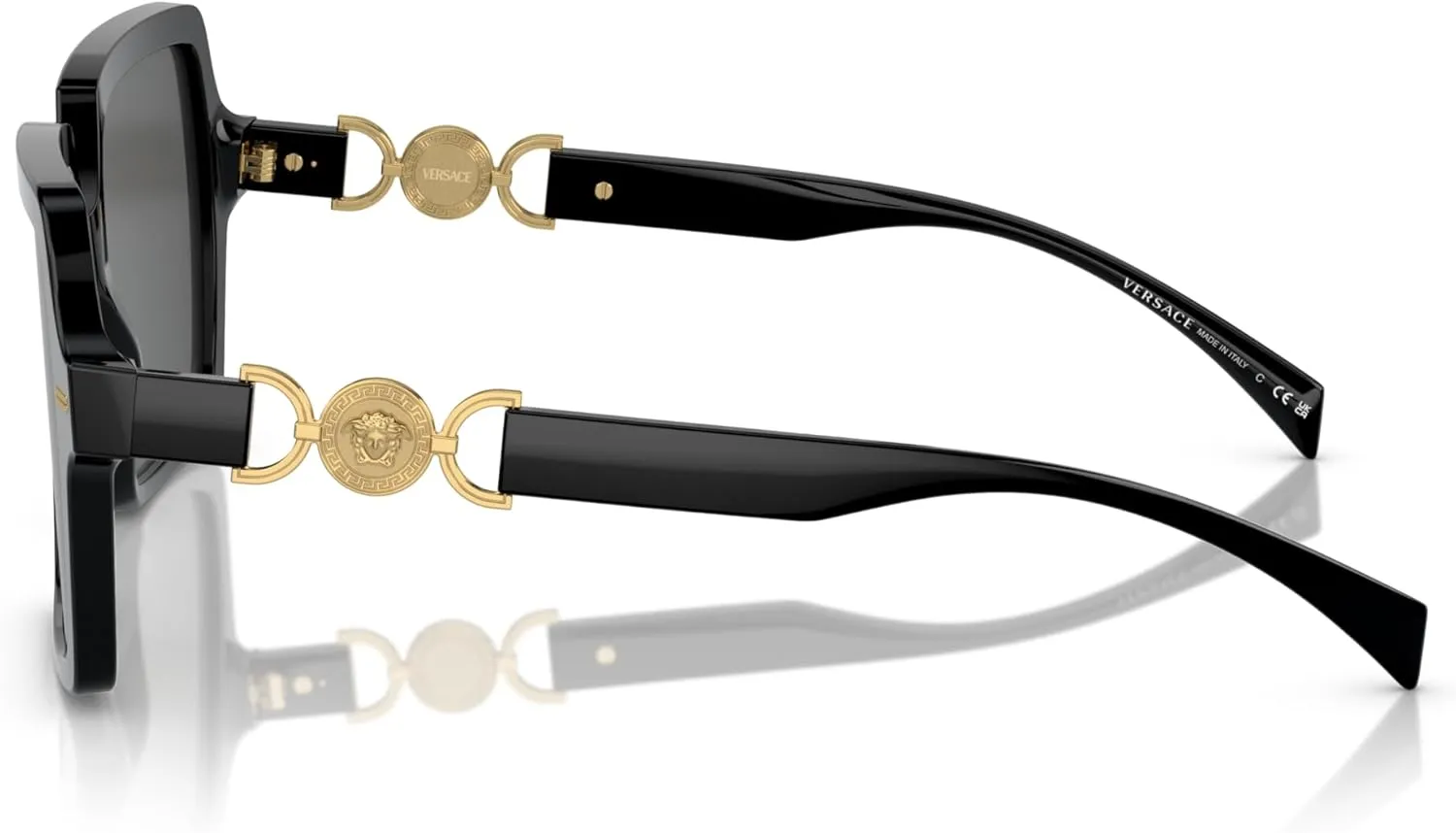 Versace Woman Sunglasses Black Frame, Dark Grey Lenses, 55MM