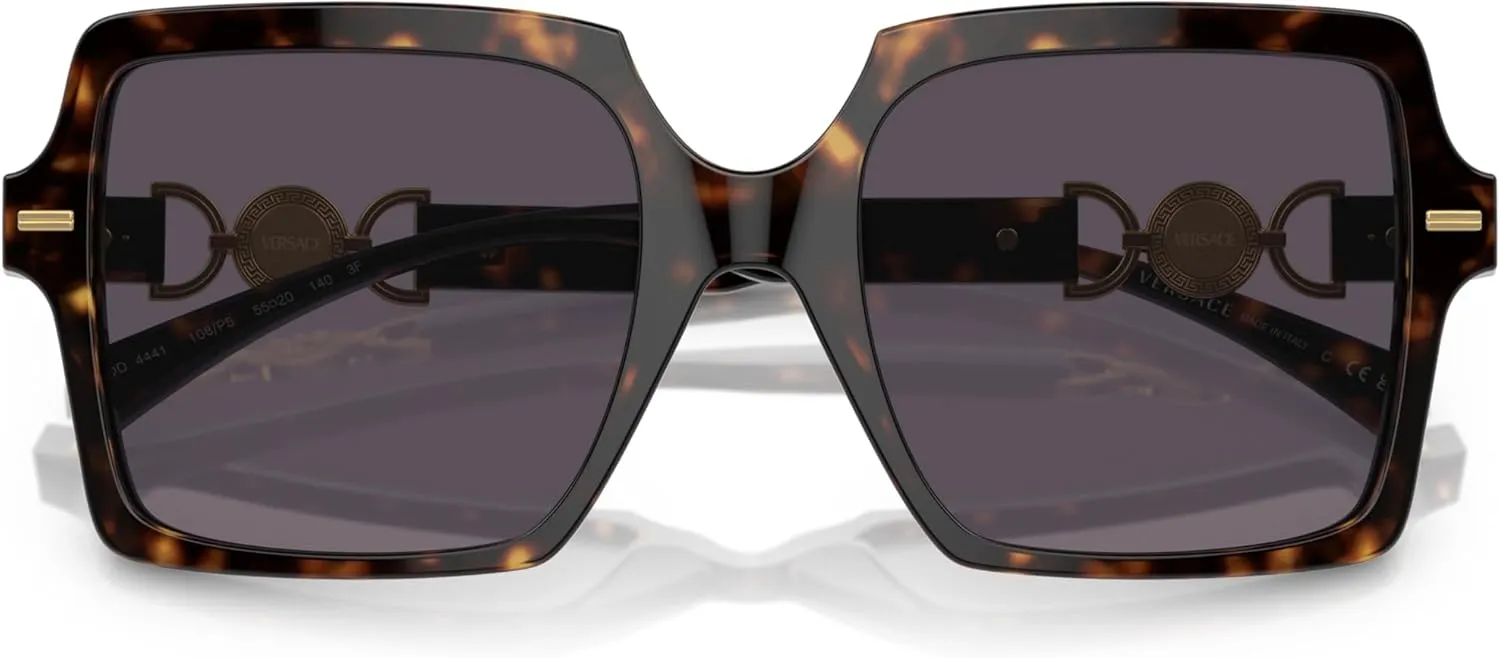 Versace Woman Sunglasses Black Frame, Dark Grey Lenses, 55MM
