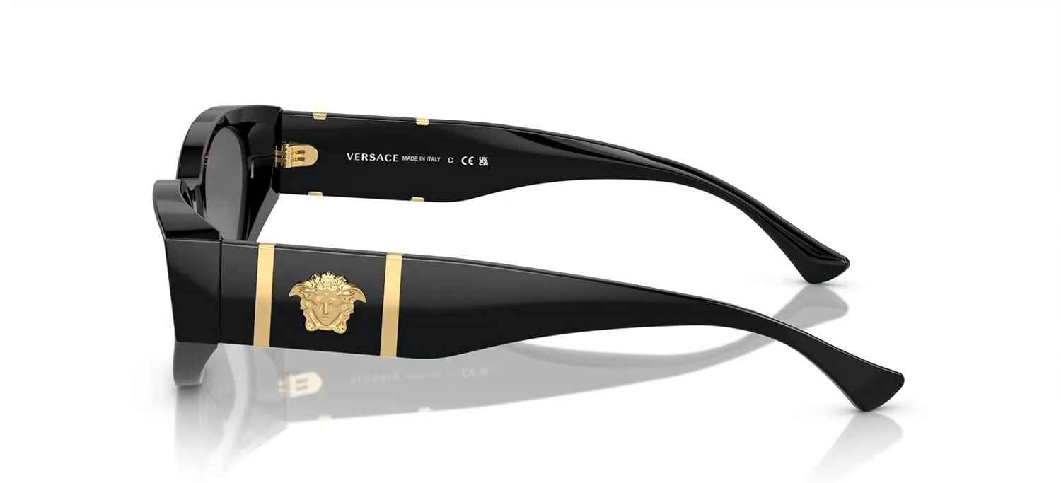 Versace Woman Sunglasses Black Frame, Dark Grey Lenses, 55MM