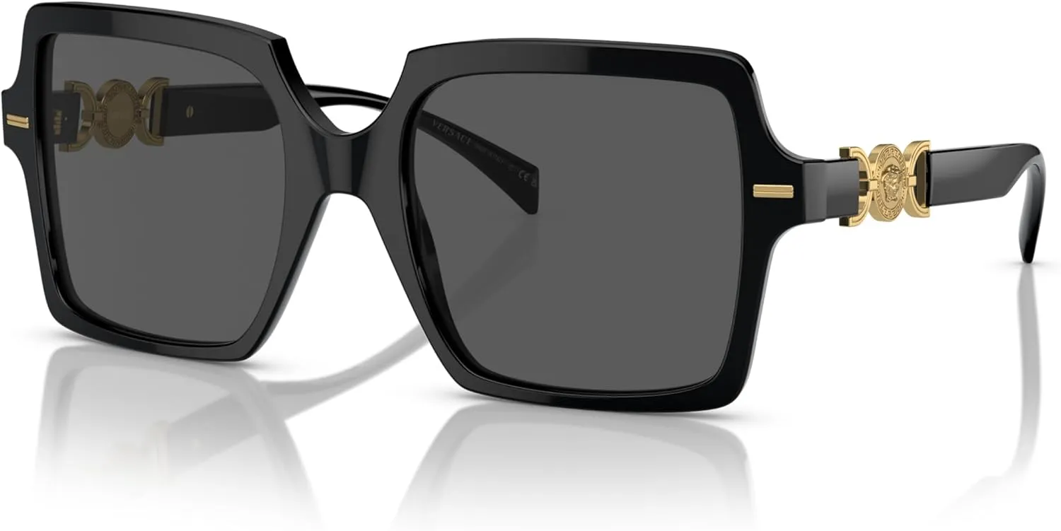 Versace Woman Sunglasses Black Frame, Dark Grey Lenses, 55MM