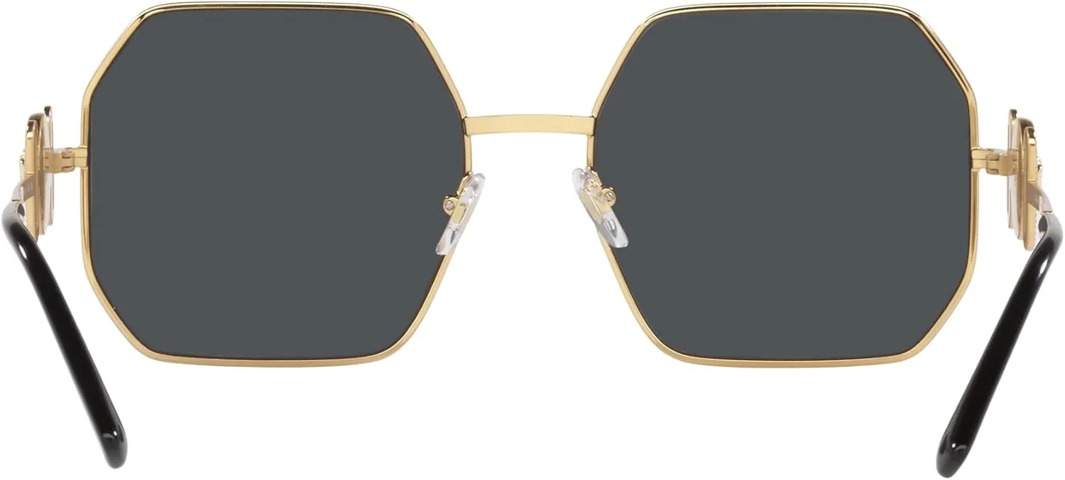 Versace Woman Sunglasses Gold Frame, Dark Grey Lenses, 58MM