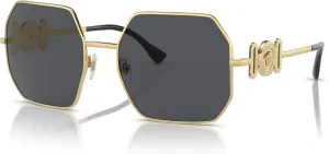 Versace Woman Sunglasses Gold Frame, Dark Grey Lenses, 58MM