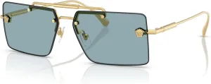 Versace Woman Sunglasses Gold Frame, Grey Gradient Lenses, 60MM