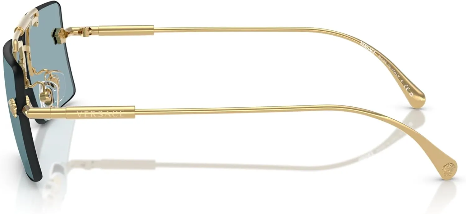 Versace Woman Sunglasses Gold Frame, Grey Gradient Lenses, 60MM