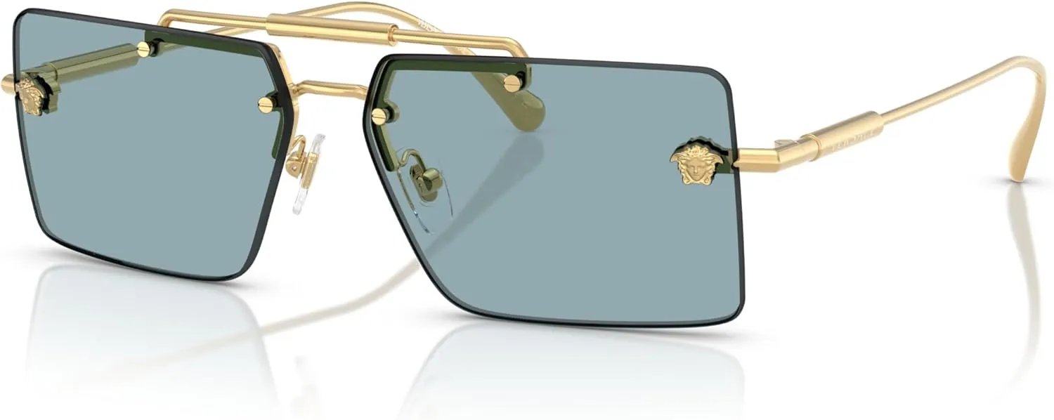 Versace Woman Sunglasses Gold Frame, Grey Gradient Lenses, 60MM