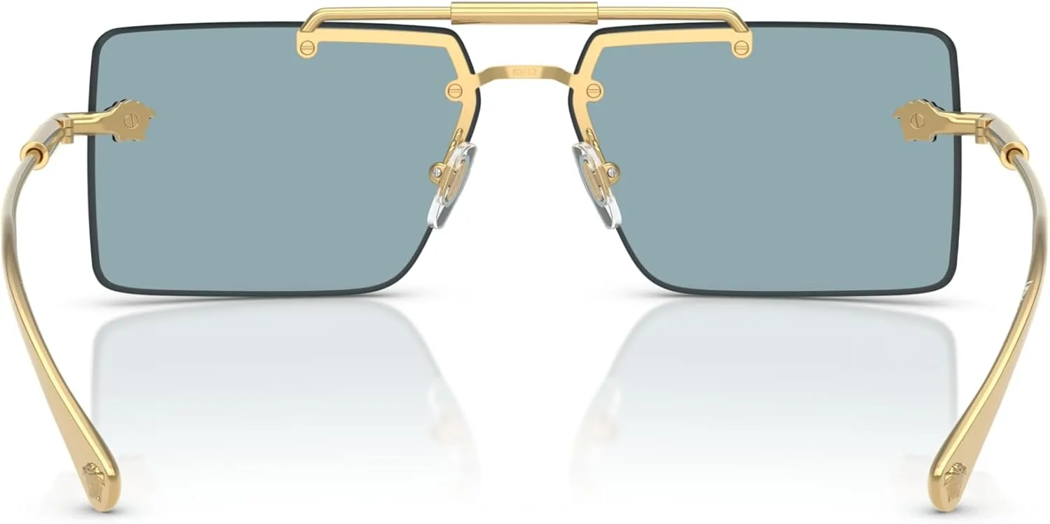 Versace Woman Sunglasses Gold Frame, Grey Gradient Lenses, 60MM