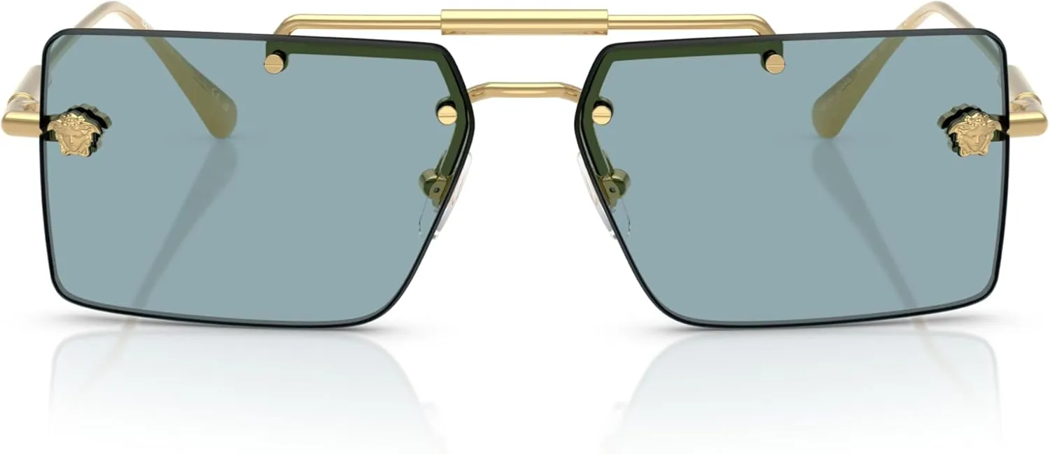 Versace Woman Sunglasses Gold Frame, Grey Gradient Lenses, 60MM