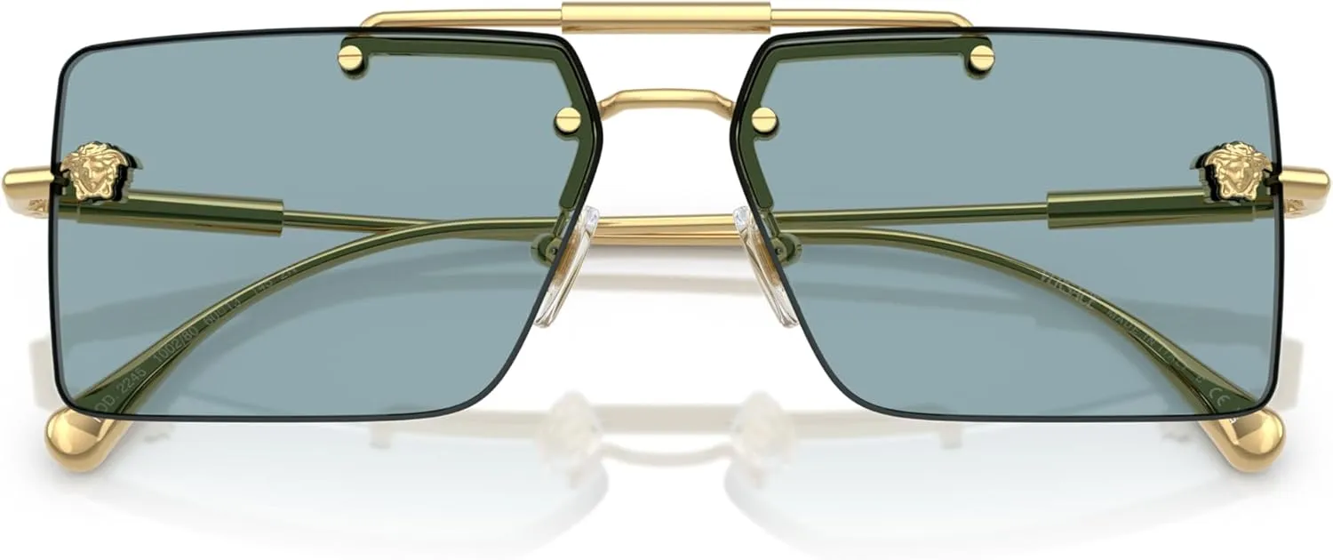 Versace Woman Sunglasses Gold Frame, Grey Gradient Lenses, 60MM