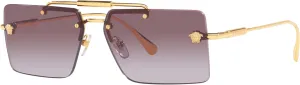 Versace Woman Sunglasses Gold Frame, Violet Gradient Lenses, 60MM