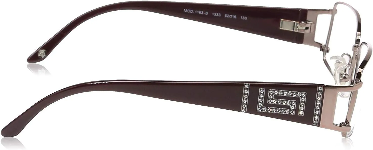 Versace Women's Modern Rectangular Prescription Eyewear Frames