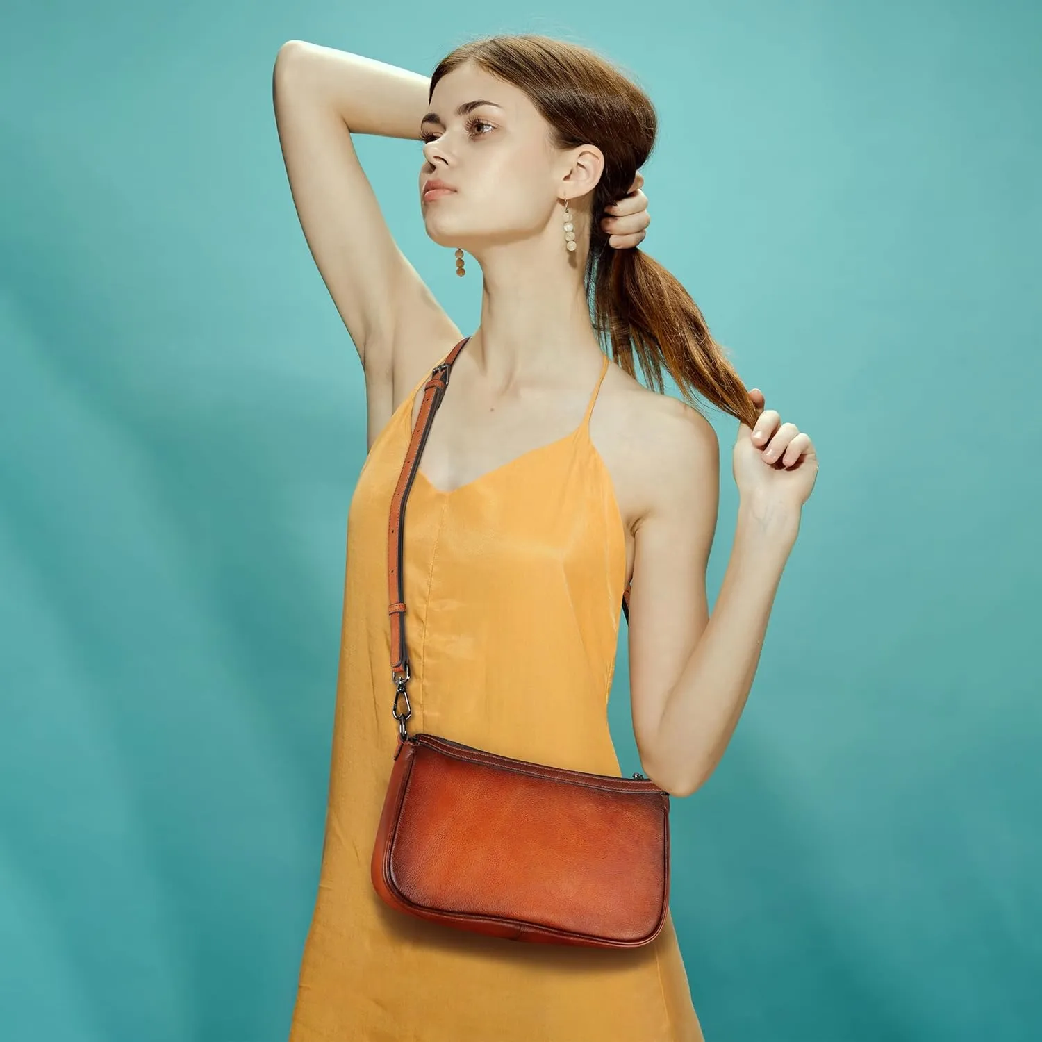 Versatile Small Leather Crossbody Hobo and Satchel Bag for Women - Stylish Brown Purse for Everyday Use