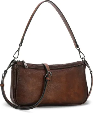 Versatile Small Leather Crossbody Hobo and Satchel Bag for Women - Stylish Brown Purse for Everyday Use