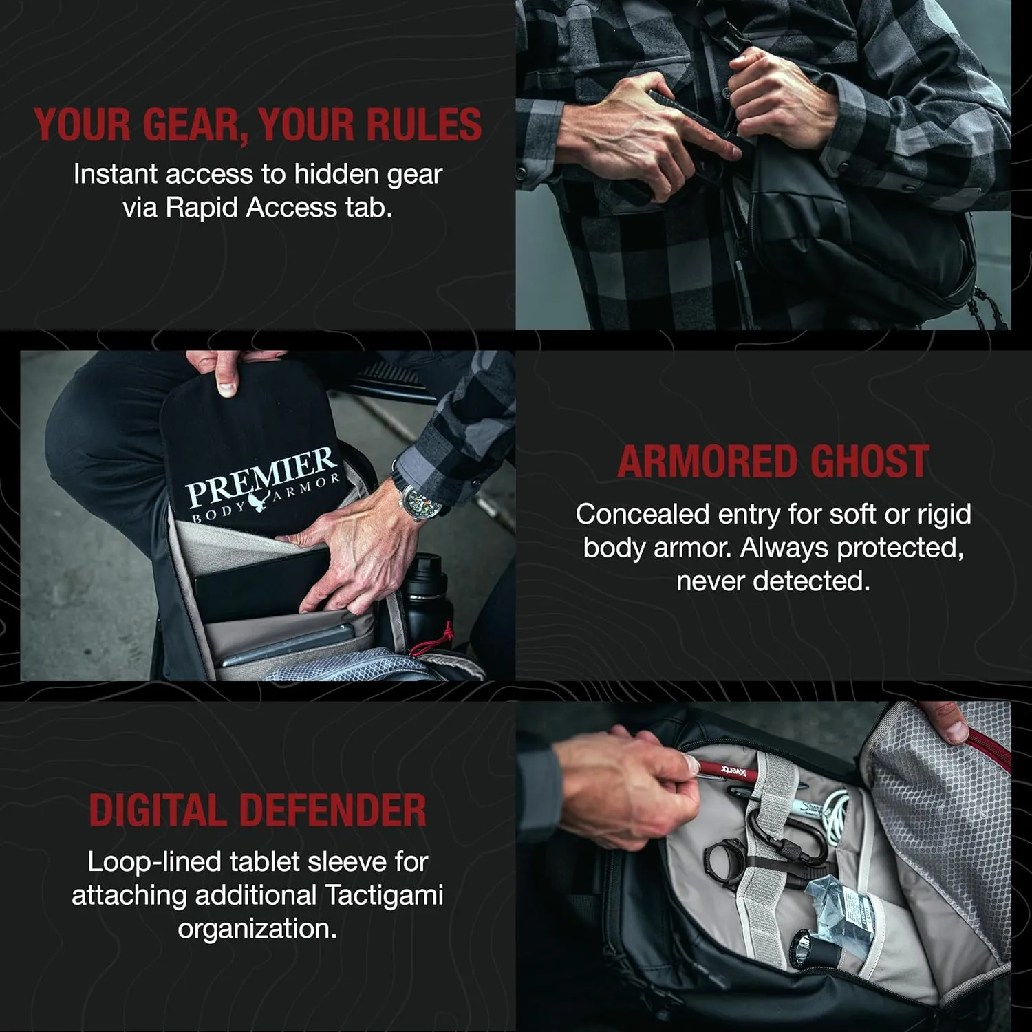 Vertx Urban Ghost Sling CCW Tactical Bag for Travel, Work, Outdoor, Concealed Carry, EDC Gear, 10L, Mountain
