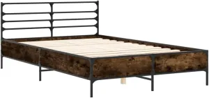 vidaXL Bed Frame Smoked Oak Engineered Wood Double Bed Frame