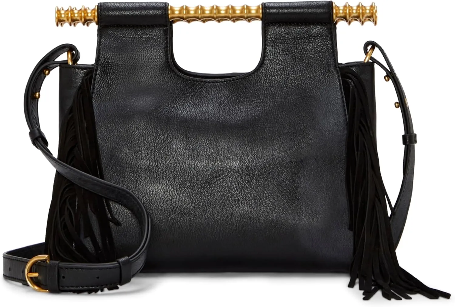 Vince Camuto Womens Noemy Fringe Leather Satchel Handbag