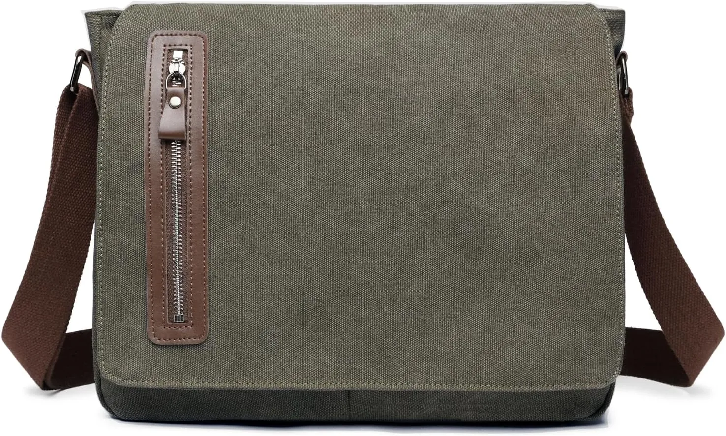 Vintage Canvas Messenger Bag Unisex Shoulder Bag Canvas Satchel Cross Body College Work Satchel Briefcase for 14 Inch Laptop