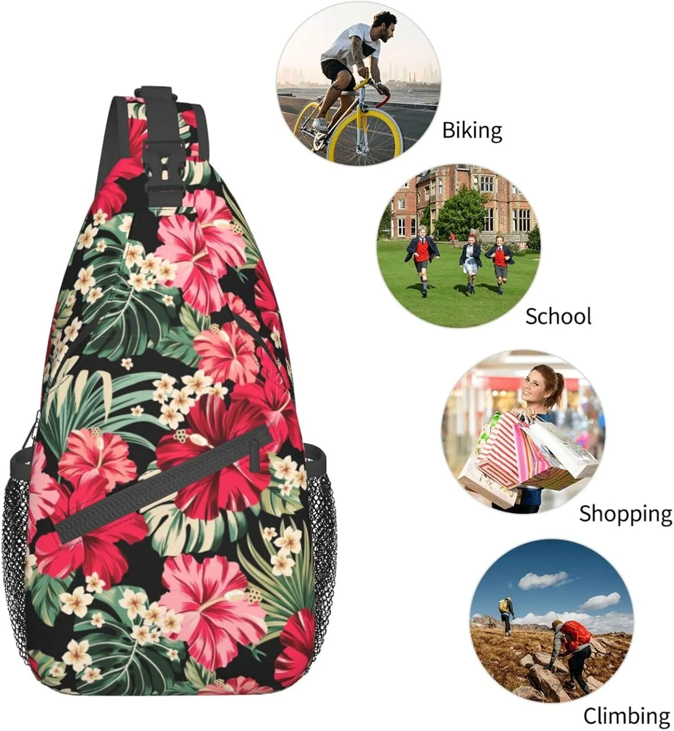 Vintage Elephant Sling Backpack Unisex Crossbody Chest Bag Shoulder Chest Bag For Women Men Hiking Travel