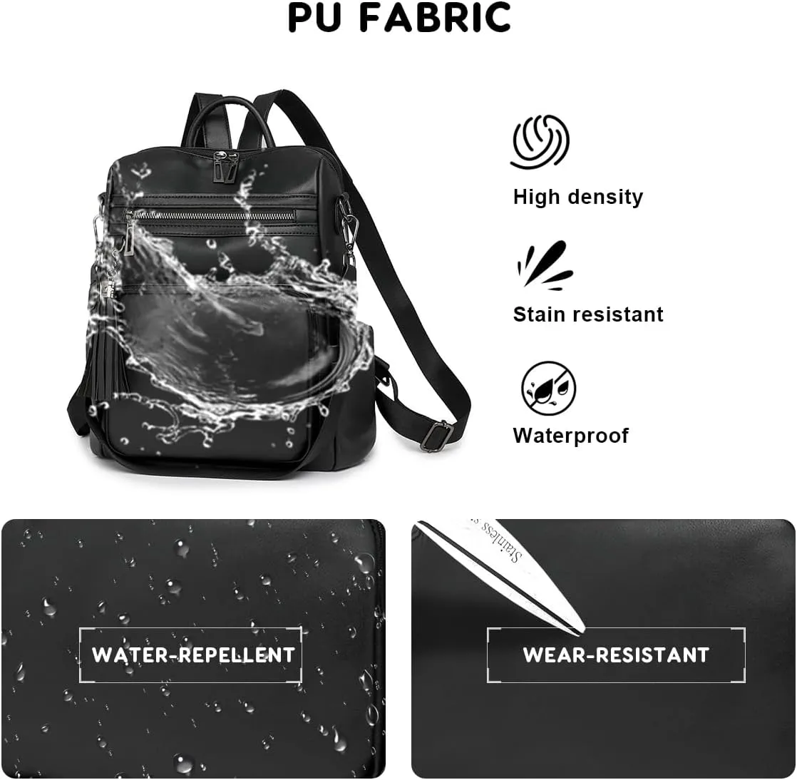 Vintage Fashion Backpack Women,Large Capacity PU Ladies Backpack Grils Casual Daypack Travel Rucksack Shoulder Bag(Reddish Brown)
