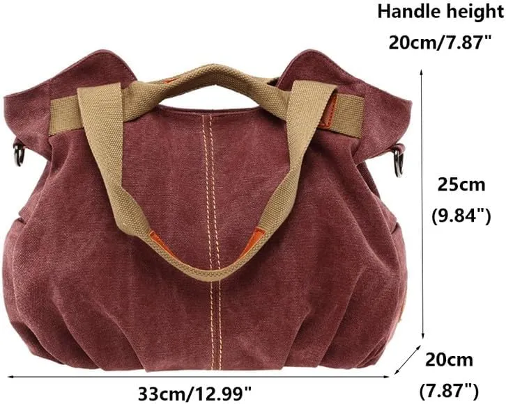 Vintage Tote Bag Crossbody Bag Purse for Women Canvas Travel Shoulder Bags Handbags Large Locomotive Bag Casual Work Purple