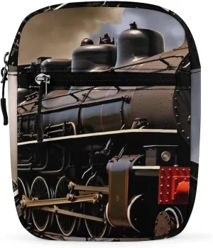 Vintage Train Cute Crossbody Bags Small Sling Purse Travel Shoulder Bag with Adjustable Strap for Men Women