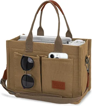 VOFANK Canvas Tote Bag for Women with Pockets Large Crossbody Bag Satchel Bag Handbag Everything Everyday Bag for Work Daily