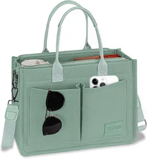 VOFANK Large Canvas Tote Bag for Women - Zipper Work Crossbody Purse Handbag Shoulder Satchel Travel Gym Everyday Bag
