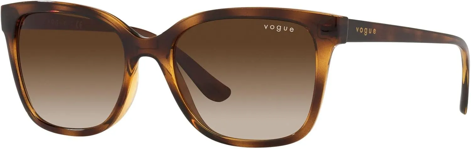 Vogue Eyewear Woman Sunglasses Transparent Grey Frame, Grey Gradient Dark Blue Lenses, 54MM