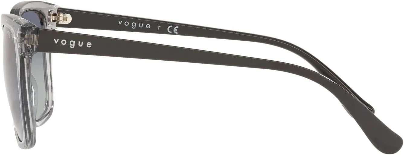 Vogue Eyewear Woman Sunglasses Transparent Grey Frame, Grey Gradient Dark Blue Lenses, 54MM