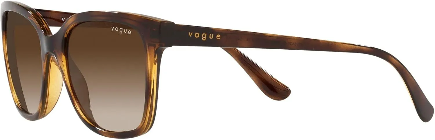 Vogue Eyewear Woman Sunglasses Transparent Grey Frame, Grey Gradient Dark Blue Lenses, 54MM