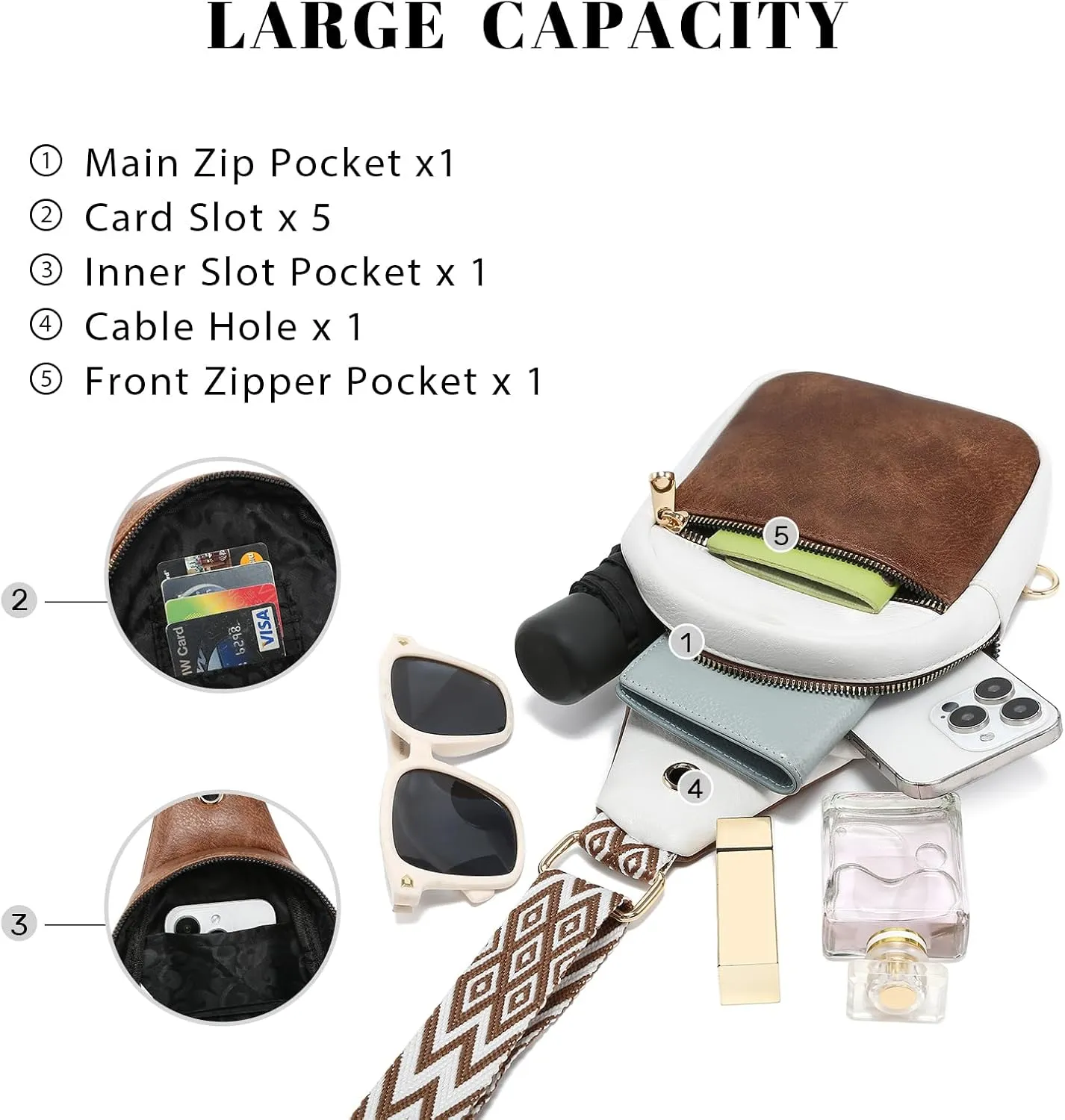 VONMAY Women Small Sling Bags Crossbody Bag Purses Lightweight Chest Bag for Hiking Cycling Work Travel