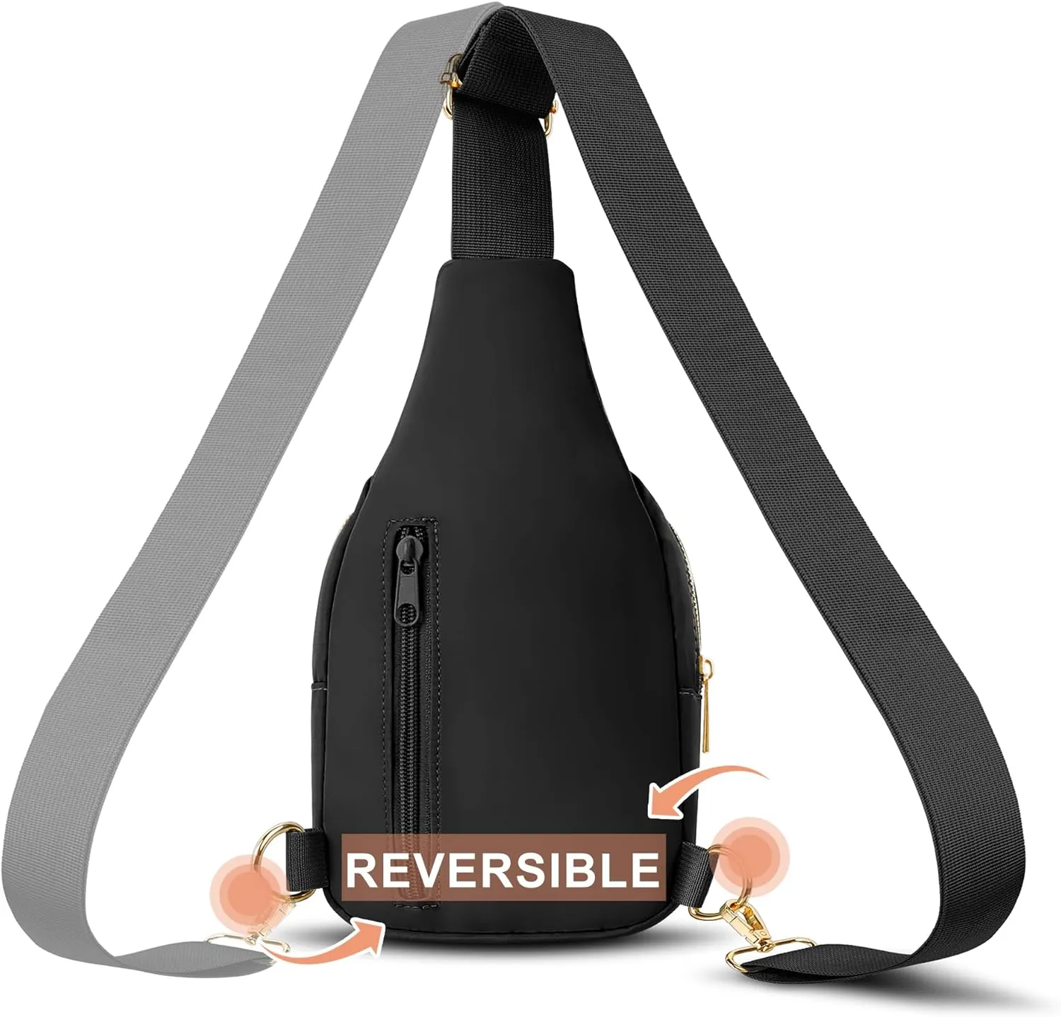 VOROLO Large Sling Bag,Crossbody Bags For Women and Men Cross body Bag Black