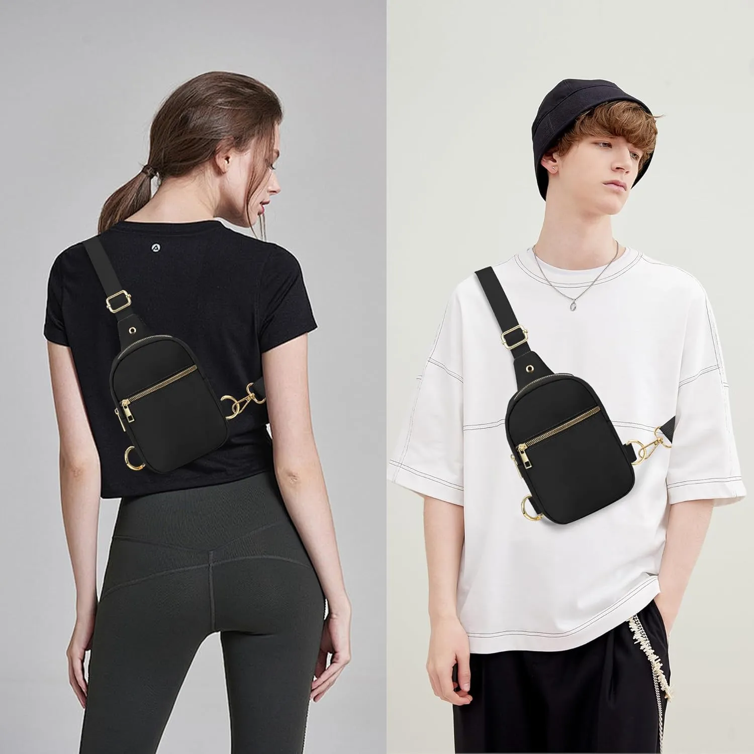 VOROLO Large Sling Bag,Crossbody Bags For Women and Men Cross body Bag Black
