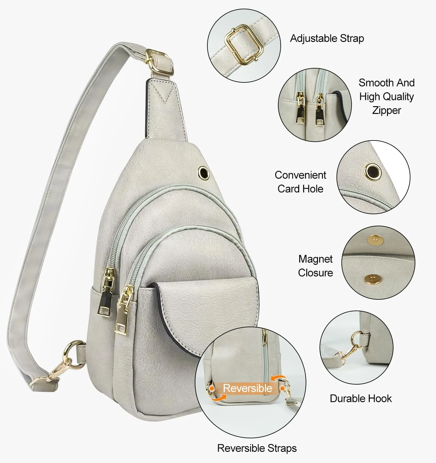 Waist Pack, Fanny Packs, Crossbody Bag, Travel Sling Bag, Leather Sling Bag